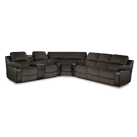 Casual Reclining Sectional Sofa